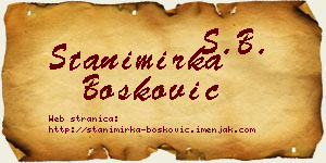 Stanimirka Bošković vizit kartica